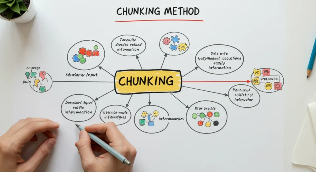 Chunking method diagram for information processing and learning.