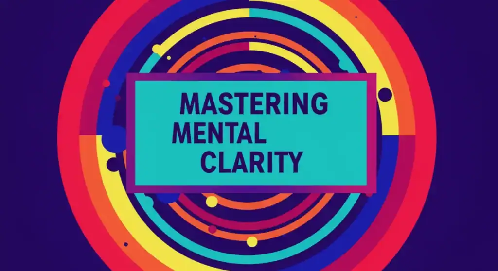 Mastering Mental Clarity text on colorful abstract background.