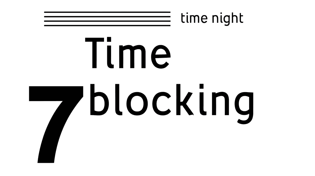 Premium award-winning realistic photo with prominent text time blocking 7 as the main focus bold text clean design readable font ultra-modern illus...