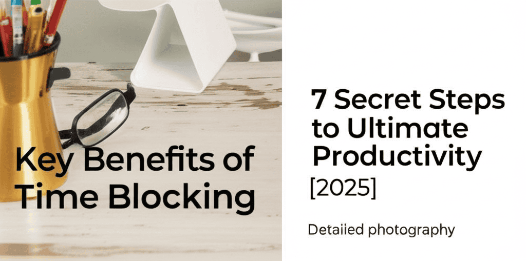 Premium realistic photo showing Key Benefits of Time Blocking relating to Time Blocking 7 Secret Steps to Ultimate Productivity 2025 detailed photo...