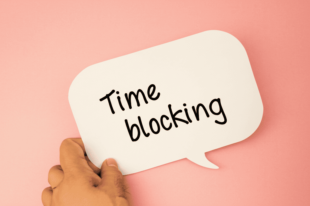 Premium realistic photo with text time blocking 7 title card style modern typography bold text clean design readable font ultra-modern infographic ...