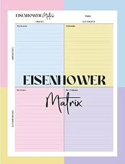 Eisenhower Matrix Daily Productivity Journal