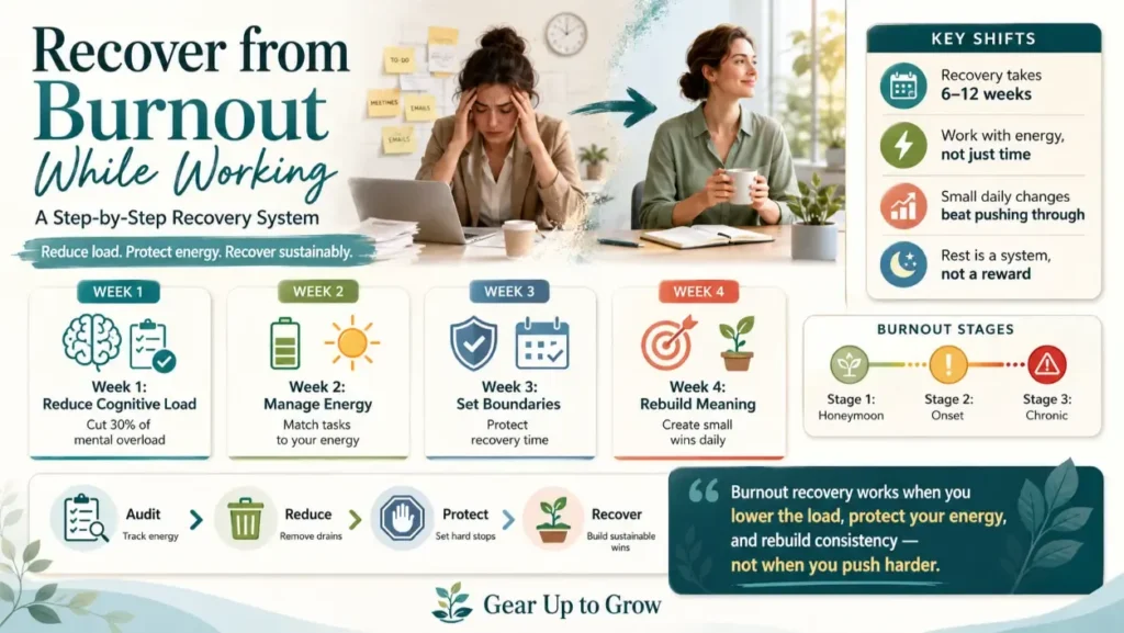 Illustration for Recover from burnout a week guide Featured Image